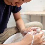 Yuta Segawa working in his studio in London 2019